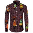 thumbnail image 3 of Camisa con botones para hombre nueva, camisas de manga larga con estampado africano Dashiki, ropa tradicional para parejas, ropa de calle de estilo étnico de hip hop, 3 of 5