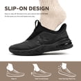 thumbnail image 6 of SPIEZ Non Slip Shoes for Women, Oil Resistant Slip-on Waterproof Work Sneakers with Air Cushion for Nursing, Service and Daily Wear, Black Size 10, 6 of 11