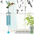 thumbnail image 4 of PULLIMORE Hummingbird Wind Chimes Outdoor, 30" Iron Stained Wind Chimes with 4 Aluminum Tuned Tubes +S Hooks, for Home, Indoor, Window, Garden, Yard (Green Hummingbird), 4 of 9