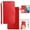 Red, variant on for Samsung Galaxy Note 20 Flip Kickstand Case, Premium PU Leather Wallet with Credit Card Holder[ RFID Blocking] 360 Full Shockproof Protection Magnetic Closure Phone Cover&Wrist Strap, Red