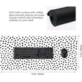 thumbnail image 3 of XXL Boho Polka Dot Mouse Pad - 35.4x15.7 Inch Cute Black White Dots, Extended Large Laptop Keyboard Mat, Non-Slip Rubber Base, Stitched Edges, Ideal for Home Office, 3 of 6