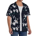 thumbnail image 4 of Haiem Lilies Flowers Men's Casual Shirts Short Sleeve Button Down Shirts Fashion Textured Summer Beach Shirt-4X-Large, 4 of 7