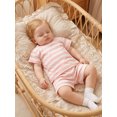 thumbnail image 5 of BemeyourBBs Toddler Baby Boy Girl Baby Summer Clothes Infant Baby Boy Girl 2 Piece Outfit Adorable Striped Short Sleeve T Shirt Tops with Shorts Set Homewear Loungwear, 5 of 9
