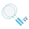 thumbnail image 2 of Children Badminton Racket Set Large Mesh Soft Anti Slip Handle Comfortable Grip Kids Badminton Rackets with 2 Balls, 2 of 5