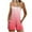 Red, variant on Lenpel Women's Rompers Summer Casual Sleeveless Spaghetti Strap Square Neck Gradient Short Jumpsuits Loose Overalls with Pockets