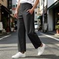 thumbnail image 4 of HomeDM Women's Pants Lounge Wide Leg with Pockets Quick Dry Elastic Waist Casual Trousers Black Athletic Work Pants Size 3XL, 4 of 8