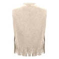 thumbnail image 6 of Womens Coat Fringe Vest Boho Sleeveless Hippie Style Western Denim Blouses,White,2XL, 6 of 9