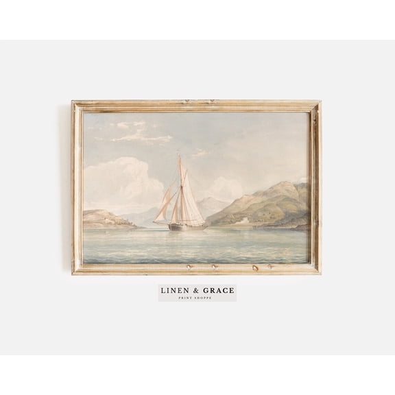 Boats Sailing Living Room Art Vintage Art Entry Wall Decor, Unframed Poster