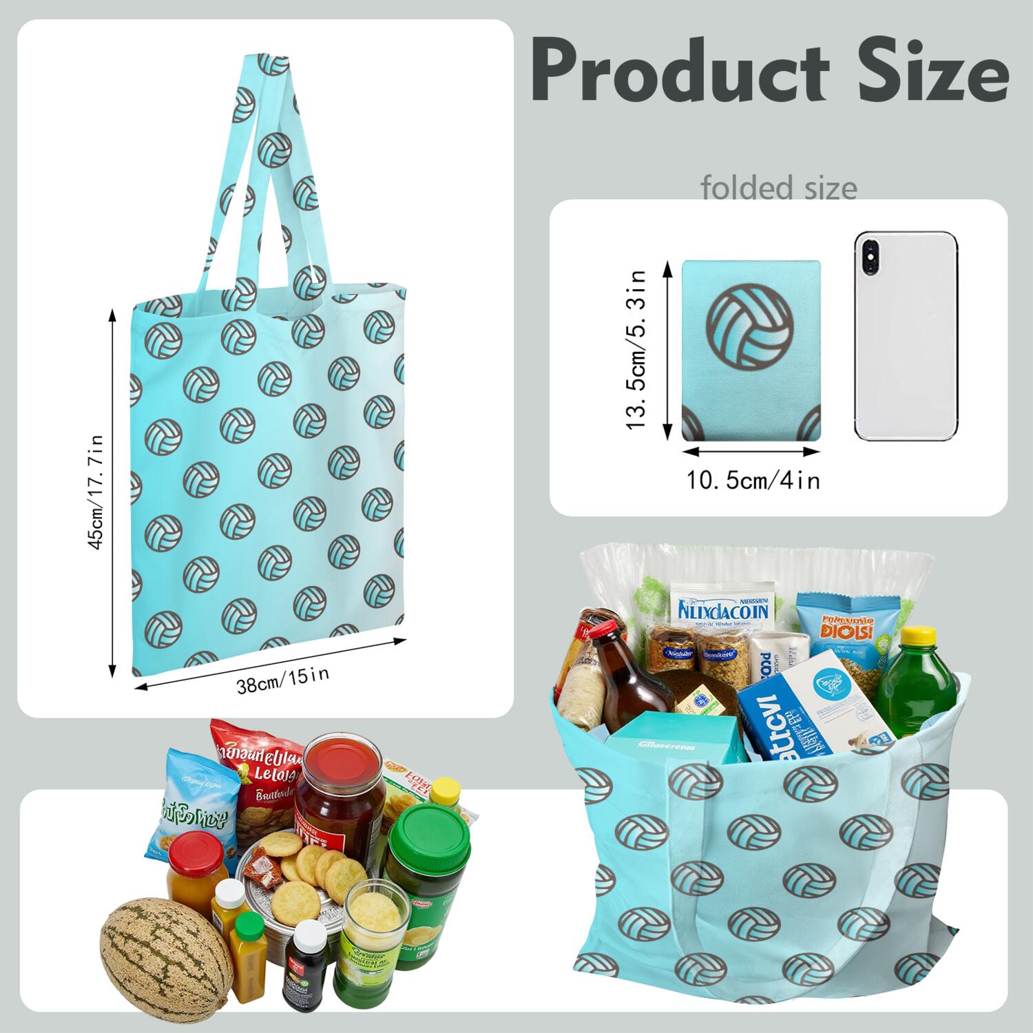 Player Sports Canvas Tote Bag – Baseball Football Soccer Basketball Print Reusable Tote Bag, Kids Boys Teen Athlete Team Competition Play Training Softball Volleyball Tennis Golf