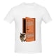 thumbnail image 2 of Camiseta de manga corta 100 % algodón para hombre con la frase "¿Dónde ha estado mi gato?", 2 of 5