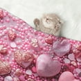 thumbnail image 2 of Yiaed Pink Glitter Heart Candy Print Dog Blankets-Cat Blanket Washable for Couch Protection,Puppy Blanket, Soft Plush Reversible Throw Furniture Protector-Medium, 2 of 8