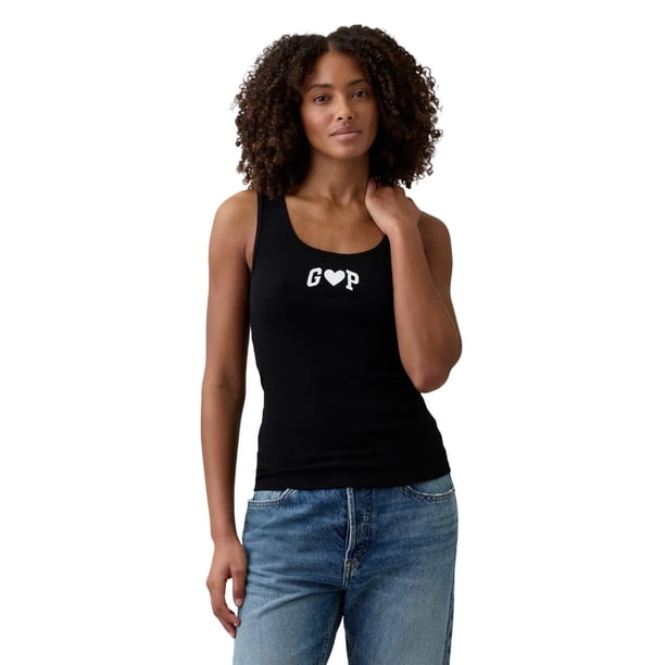 Camiseta sin mangas GAP para mujer, acanalada, con corazones, talla XL