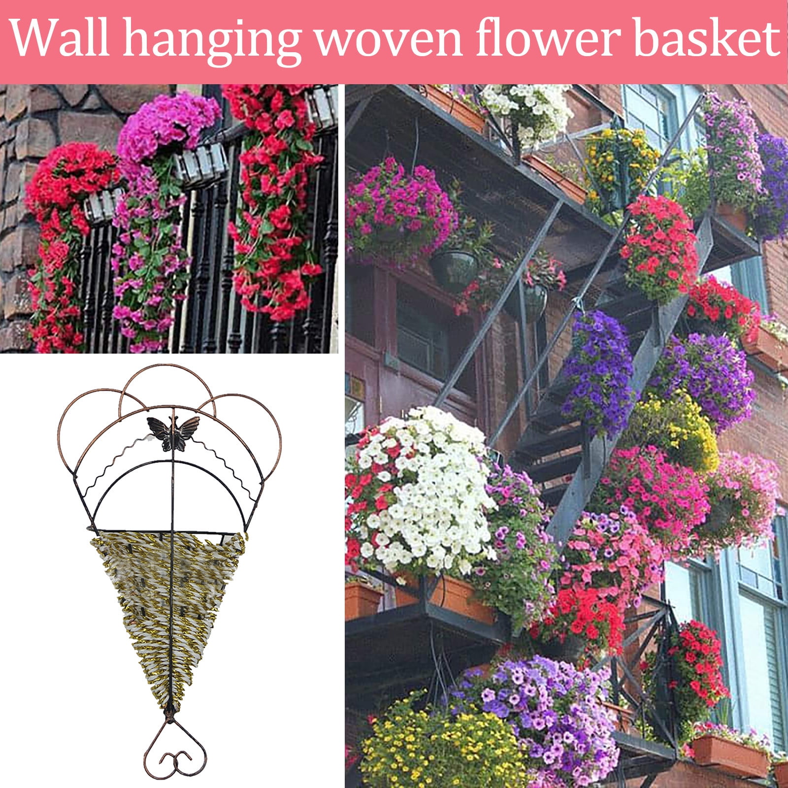 Wall decoration hanging basket wall hanging flower basket flower pot wall hangin 