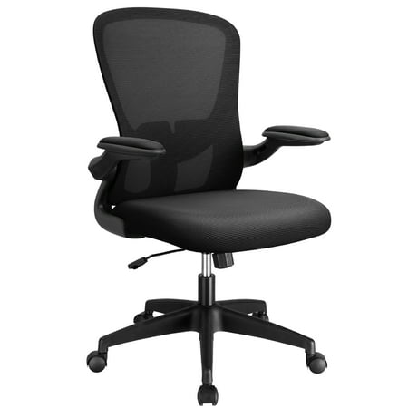 Lacoo Mid-Back Office Desk Chair Ergonomic Mesh Task Chair with Lumbar Support, Black