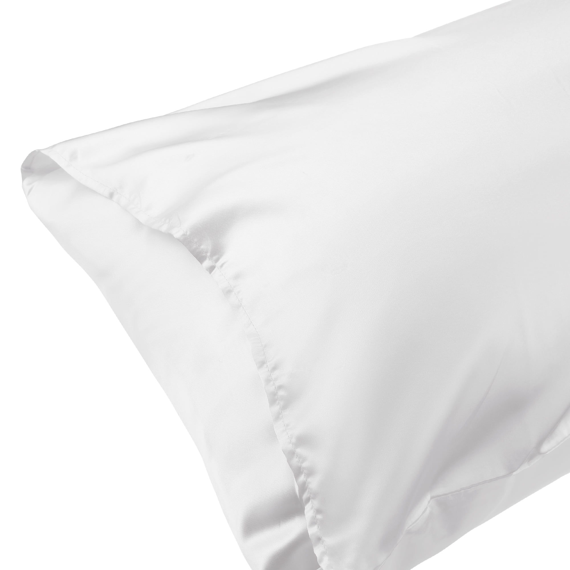 Unique Bargains Soft and Durable Envelope Closure Satin Pillowcase (2 Count) White Standard