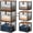 Black, variant on 3 Pack Stackable Closet Organizers and Storage Basket, Closet Shelves with Wood Top Extra Storage, Multifunctional Clothes Organizer Bins/Cube Storage Drawer for Wardrobe Kitchen Laundry Room, White