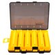 thumbnail image 2 of 2uds. Cajas de herramientas portátiles para aparejos de señuelos de peces de doble capa para suministros de pesca (amarillo), 2 of 2