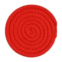 Round Placemats,Woven Round Placemat,4.33 Inch Cotton Rope Woven Place Mat,Rope Woven Table Mats,Hot Mat For Kitchen, Non Slip Heat Resistant Place Mats,Placemats For Kitchen Table Decor,Red