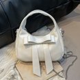 thumbnail image 1 of Bolso Hombro para Mujeres PU Cuero Bolso Bolsillo Bownot Date (blanco), 1 of 9