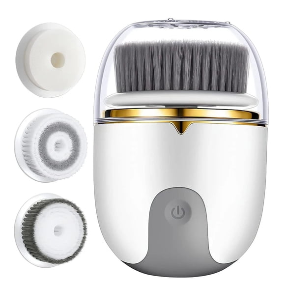 AIYUQ.U Mini Facial Pores Cleansing Brush - Rechargeable, IPX5 Waterproof, 3 Brush Heads