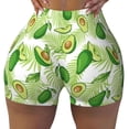 thumbnail image 2 of Sikiie Avocado And Tropical Palm Leaves Workout Shorts Women Scrunch Butt Gym Shorts Seamless High Waist Tummy Control Yoga Biker Athletic Shorts-Large, 2 of 8