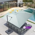 thumbnail image 3 of PURPLE LEAF 10' X 13' Rectangle Cantilever Umbrella with Base Outdoor Large Aluminum Patio Umbrella with 3-Year Fade Resistance Recycled Fabric and 360-degree Rotation for Pool Garden, Mint Green, 3 of 12