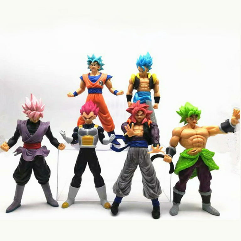 6PC Dragon Ball Z Figures Set Saiyan Goku Son Blue Gokou Vegeta