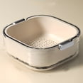 thumbnail image 2 of Double Layer Drain Basket Vegetable Washing Basin Washing Filter Double Layered Stackable Detachable Bowl Strainer, 2 of 8