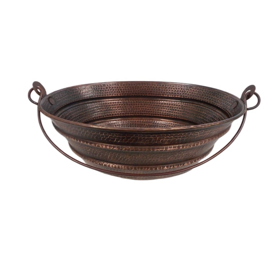 16" Oval Copper Vessel BUCKET Bathroom Sink in Brushed Sedona