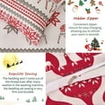 thumbnail image 2 of Smuge Christmas Duvet Cover Queen/Full Size Comforter Cover Reindeer Snowflake Red Stripe Quilt Case Soft Bedding Quilt Cover with 2 Pillow Shams, 2 of 7