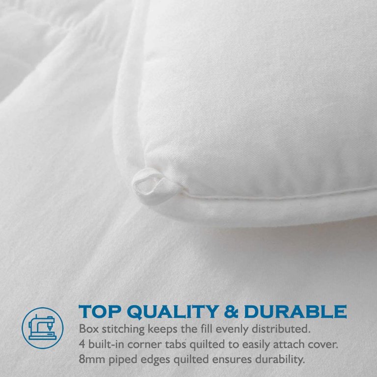 Dafinner Full Size Down Alternative Comforter – 100% Cotton Cover, Ultra-Soft, Breathable, All-Season Medium Warmth (82"x86", White)