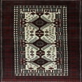 thumbnail image 1 of Ahgly Company Indoor Square Mid-Century Modern Chocolate Brown Oriental Area Rugs, 7' Square, 1 of 6