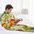 thumbnail image 6 of Salouo African Animals in the Jungle Print Button-Front Long Sleeve Pajama Set for Men, Soft 2Pjs Men's Long Sleeve Sleepwear-Medium, 6 of 7