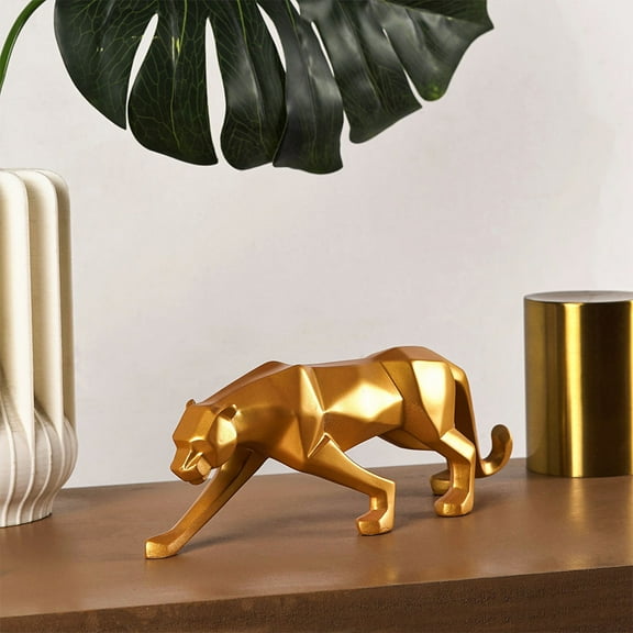 Modern Art Geometric Panther Statue