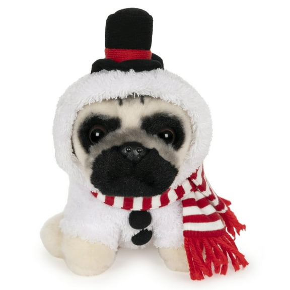 GUND Doug the Pug Snowman Holiday Plush Stuffed Animal Dog, 5"