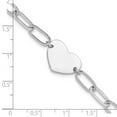 thumbnail image 2 of 13.4mm 925 Sterling Silver Rhodium Plated Love Heart Open Link Bracelet 7.25 Inch Link Bracelet for Women, 2 of 2