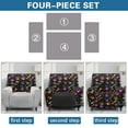 thumbnail image 6 of Xixirimido Colored Bones Paws Pattern Recliner Slipcovers 4-Pieces Lazyboy Covers Couch Chair Cover Non Slip Reclining with Storage Pockets Furniture Protector for Pets, 6 of 8