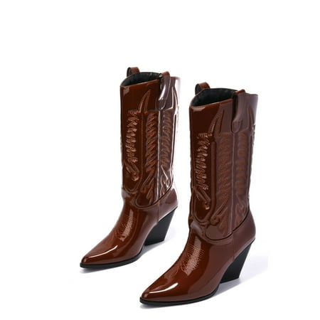 

Cape Robbin Southern Belle Western Tall Shaft Pointed Toe Block Heel Cowboy Boot