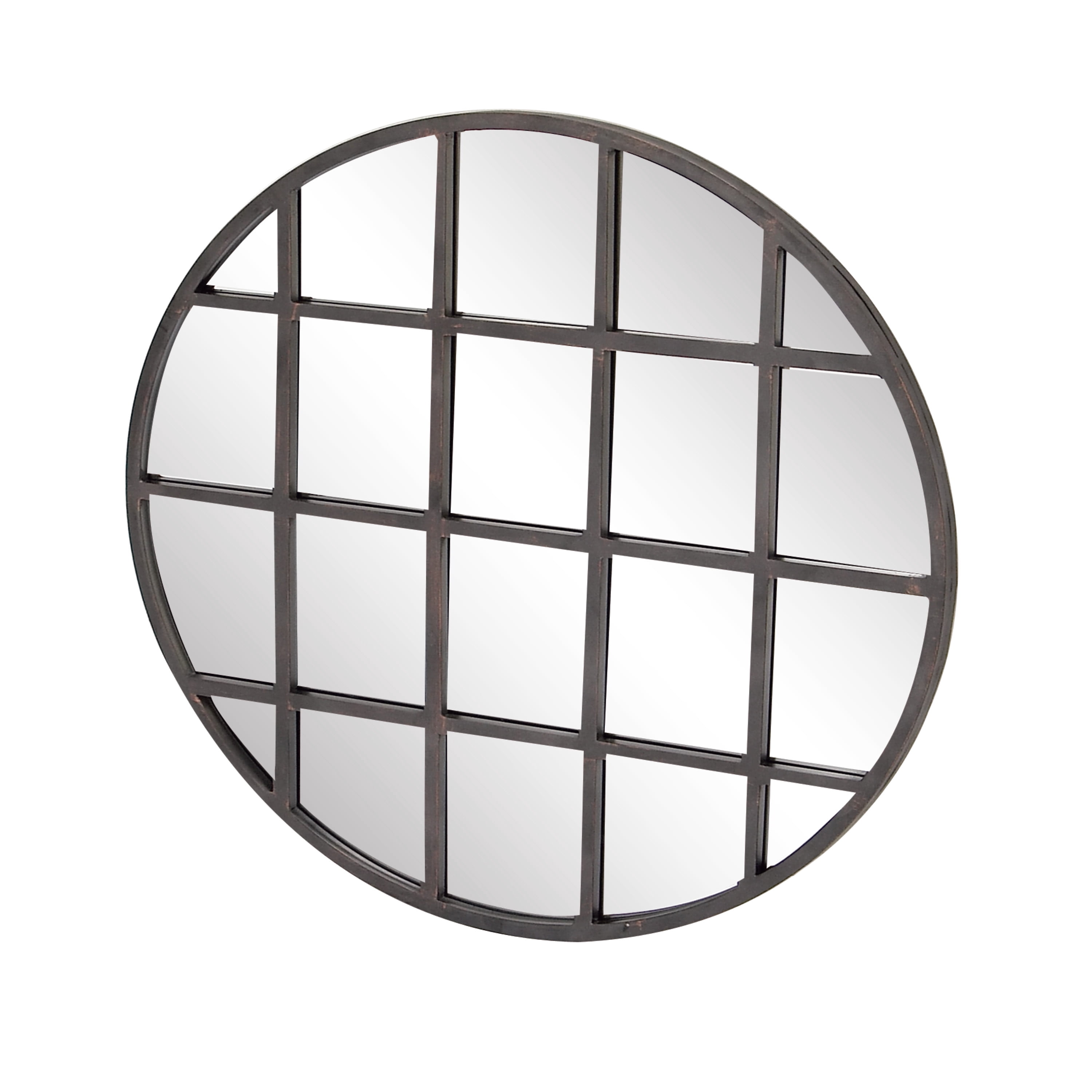 CosmoLiving by Cosmopolitan 36" x 36" Black Wall Mirror with Grid Frame