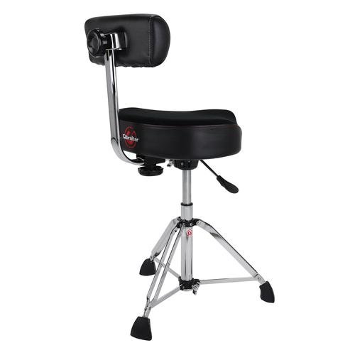 Gibraltar Hydraulic 16 in. Cordura Saddle Drum Throne with Backrest
