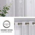 thumbnail image 5 of Shininglove White Semi Sheer Curtains, Floral Embroidered Half Transparent Window Treatment for Bedroom, 52" W x 63" L, 5 of 7