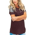 thumbnail image 4 of OKBOP Womens High Tops,Fashion Leopard O-Neck Short Sleeve Pullover Shirt S Womens Long Sleeve Blouse Tshirt Dress, 4 of 6