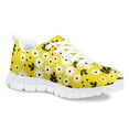 thumbnail image 2 of Pzuqiu Floral Big Girls Tennis Sneakers Yellow Size 1 Breathable Kids Running Shoes Lightweight Athletic Walking Shoes Lace Up, 2 of 5