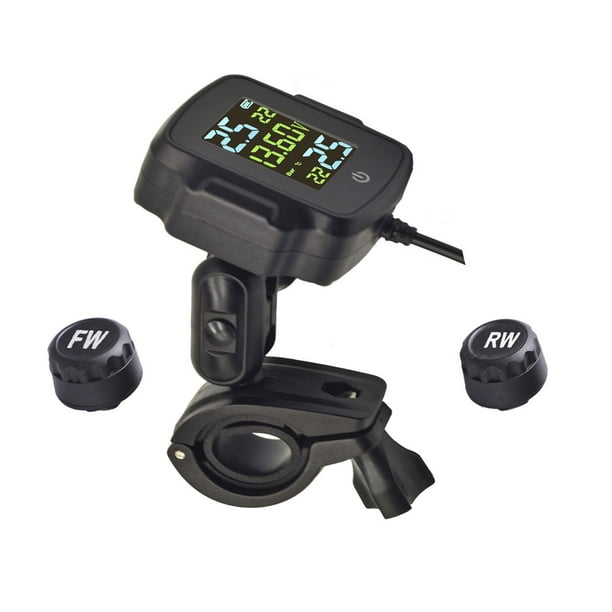 Tire Pressure Motorcycle Tire Pressure Monitor Monitoring System with 2  Waterproof External Sensors Support USB Output