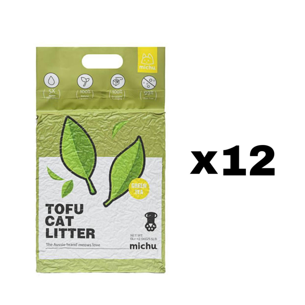 Michu Natural Clumping Tofu Cat Litter 5.5lb/88oz (Watermelon)