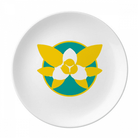 

Cambodia National Flower Tourism Culture Plate Decorative Porcelain Salver Tableware Dinner Dish
