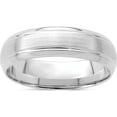 thumbnail image 1 of 14K White Gold Heavy Comfort Fit Brush Satin Fancy Band (Size 7) Made In United States wb108h-7, 1 of 5