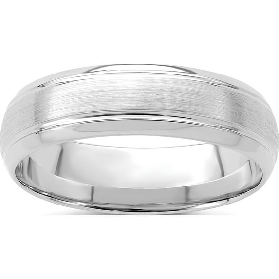 14K White Gold Light Comfort Fit Brush Satin Fancy Band (Size 13.5) Made In United States wb108l-13.5