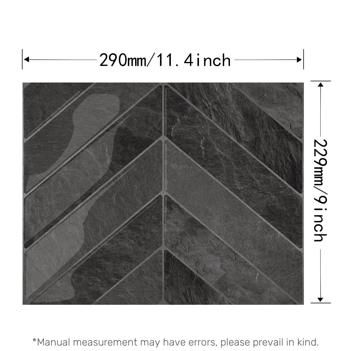 10-Sheet Self-Adhesive Kitchen Tile Backsplash, Dingrich 9x11.4inch 3D Peel and Stick Wall Tile Backsplash Stickers, Wall Decor Stickers for Kitchen, Bedroom, Living Room - Black