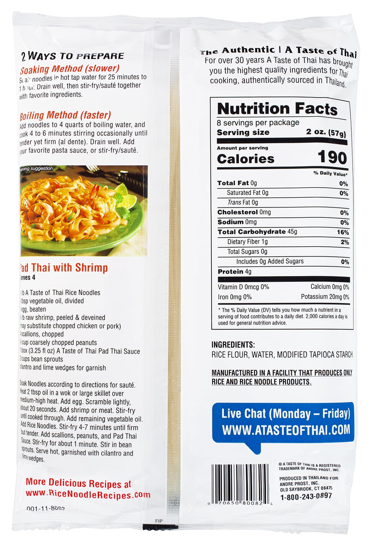 (10 pack) A Taste of Thai Linguine Rice Noodles, 16 oz